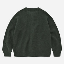 Load image into Gallery viewer, HEAVY WOOL ROUND CARDIGAN - FOREST GREEN
