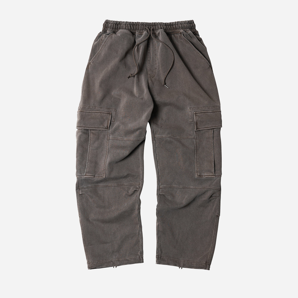 PIGMENT DYE CARGO SWEAT PANTS - BROWN - THE GREAT DIVIDE – Frizmworks