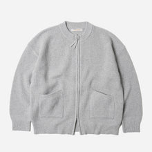 Load image into Gallery viewer, WOOL DECK ZIP UP TRACK TOP - LIGHT GREY- THE GREAT DIVIDE