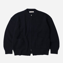 Load image into Gallery viewer, WOOL DECK ZIP UP TRACK TOP - NAVY- THE GREAT DIVIDE