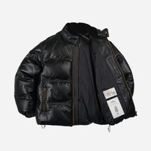 Load image into Gallery viewer, SNOWDON LEATHER DOWN JACKET - BLACK
