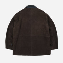 Load image into Gallery viewer, SUEDE FRENCH CAR COAT - DARK BROWN
