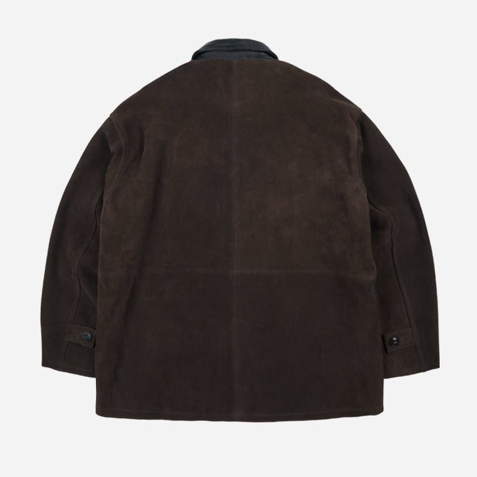 SUEDE FRENCH CAR COAT - DARK BROWN - THE GREAT DIVIDE – Frizmworks