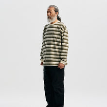 Load image into Gallery viewer, BLOCK STRIPE LONG SLEEVE T-SHIRT - OLIVE
