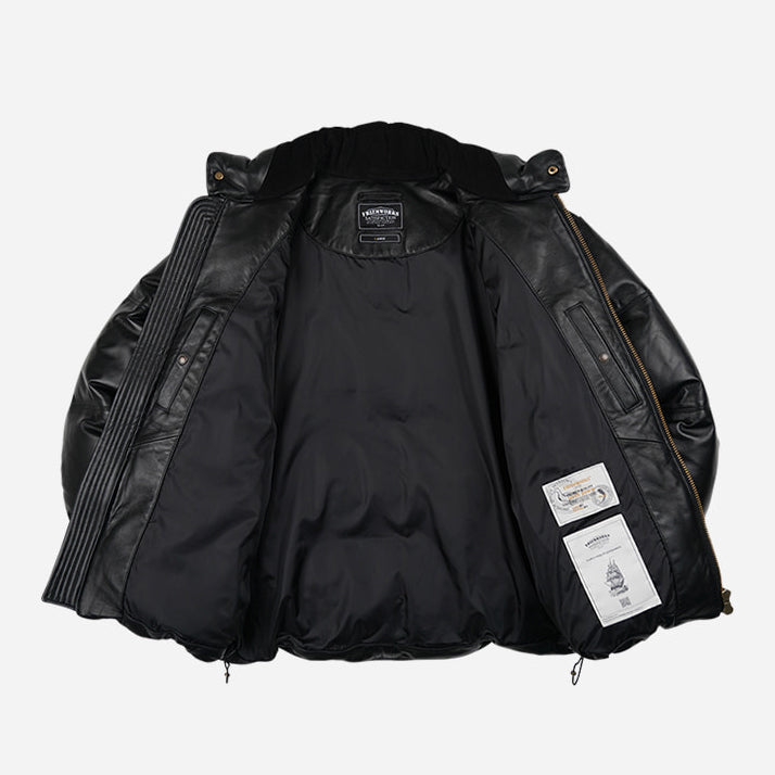 SNOWDON LEATHER DOWN JACKET - BROWN - THE GREAT DIVIDE – Frizmworks