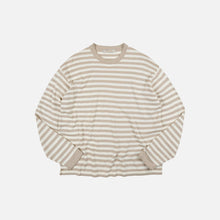 Load image into Gallery viewer, STRIPE KNIT L/S T-SHIRT - BEIGE
