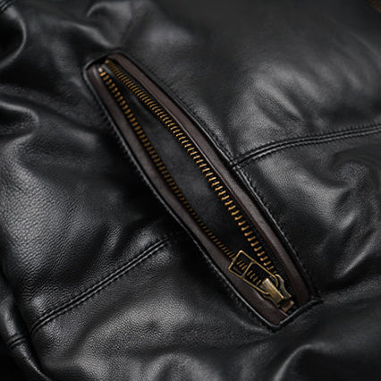 SNOWDON LEATHER DOWN JACKET - BROWN - THE GREAT DIVIDE – Frizmworks