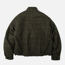 Load image into Gallery viewer, FLUFFY WOOL HARRINGTON JACKET - SEAWEED

