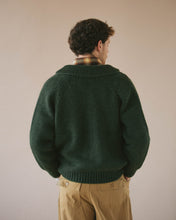 Load image into Gallery viewer, Heavy Cowichan Zip Up Cardigan - Forest Green

