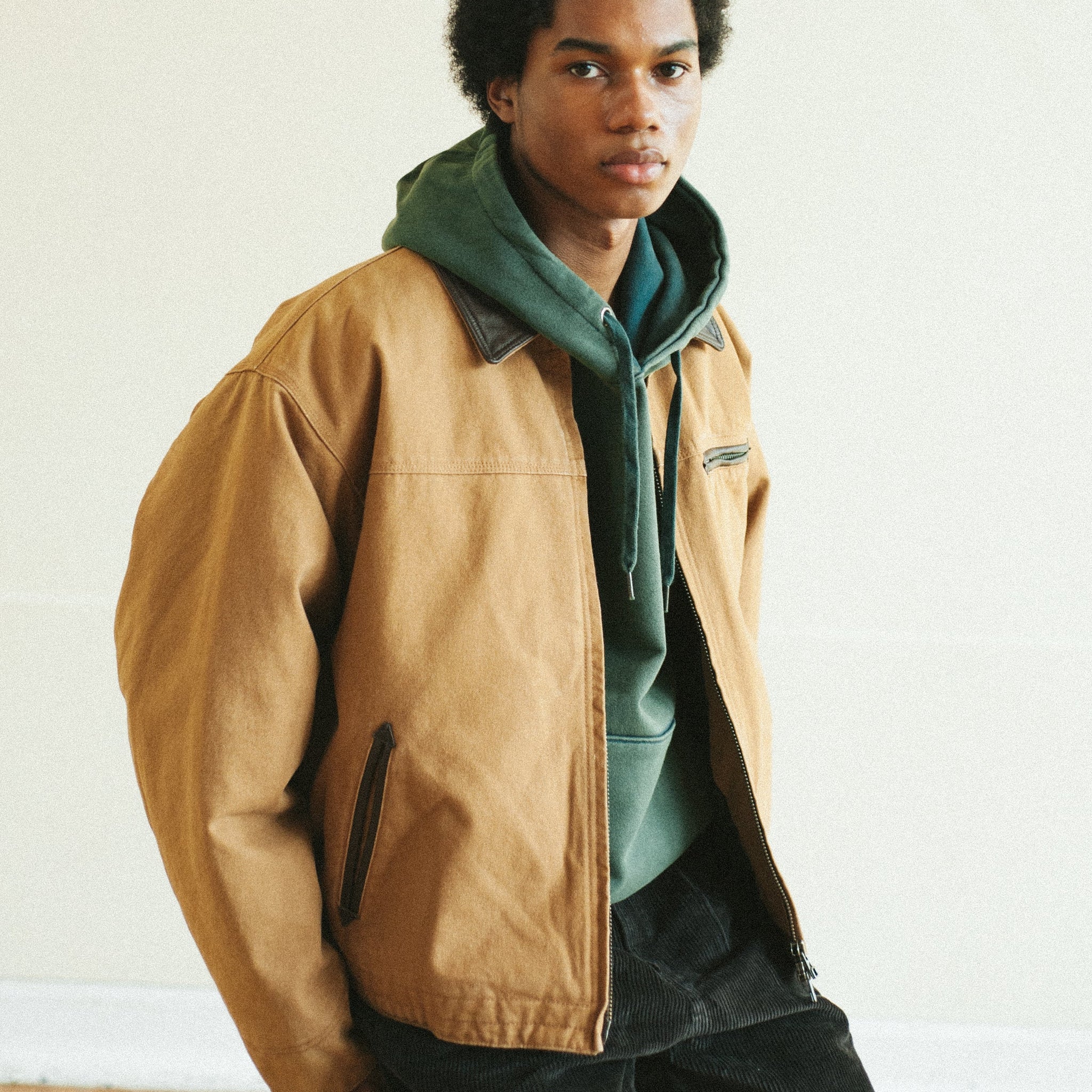 HEAVY CANVAS DESTROYED WORK JACKET - TAN - THE GREAT DIVIDE