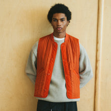 Load image into Gallery viewer, STRIPE QUILT MIL LINER VEST - ORANGE
