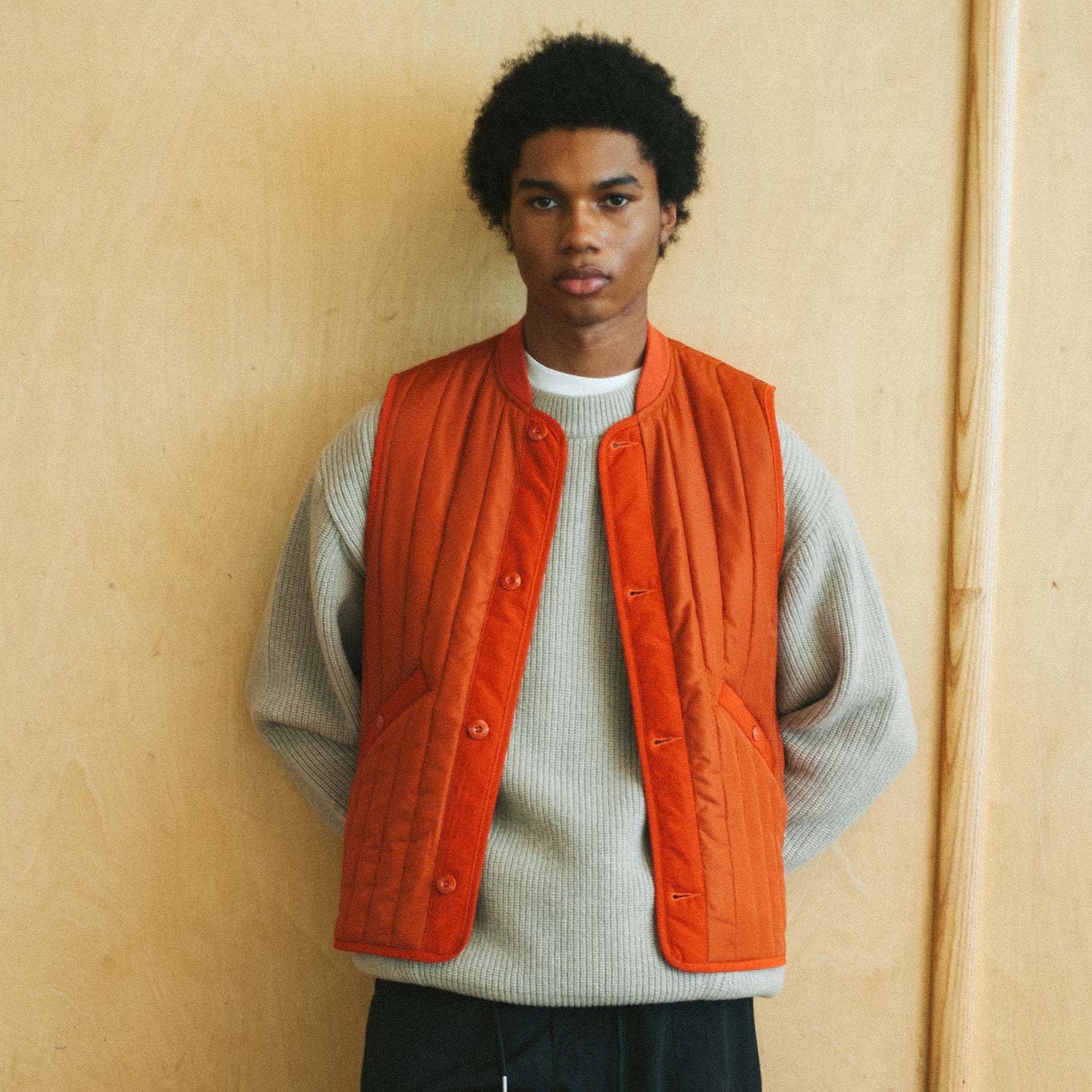 STRIPE QUILT MIL LINER VEST - ORANGE - THE GREAT DIVIDE – Frizmworks