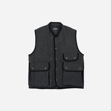 Load image into Gallery viewer, Herringbone Wool Hunting Vest - Grey Black
