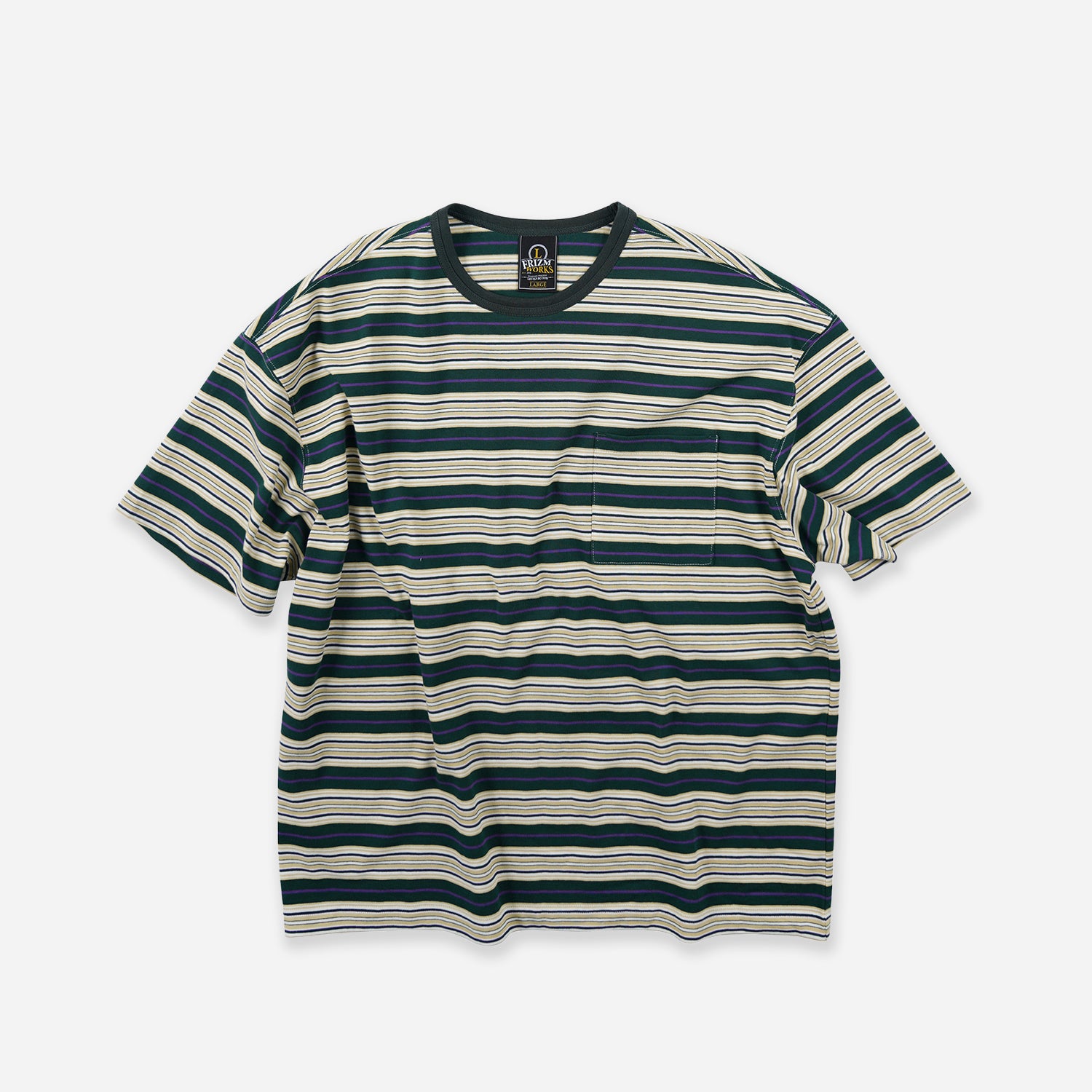 HORIZON STRIPE HALF T-SHIRT - DARK GREEN - THE GREAT DIVIDE