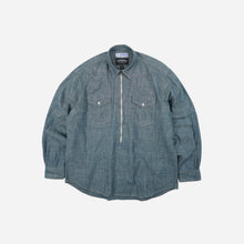 Load image into Gallery viewer, Kuroki Chambray Half Zip Shirt - Washed Blue
