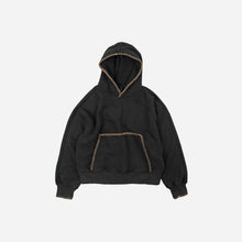 Load image into Gallery viewer, Needle Stitch Pullover Hoody - Black Brown
