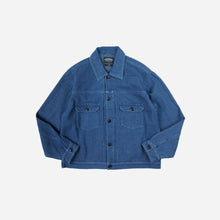 Load image into Gallery viewer, Sashiko Denim Trucker Jacket - Mid Blue
