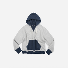 Load image into Gallery viewer, Colour Block Pocket Hoody - Navy
