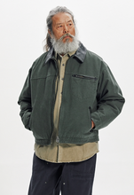 Load image into Gallery viewer, Heavy Canvas Destroyed Work Jacket - Olive
