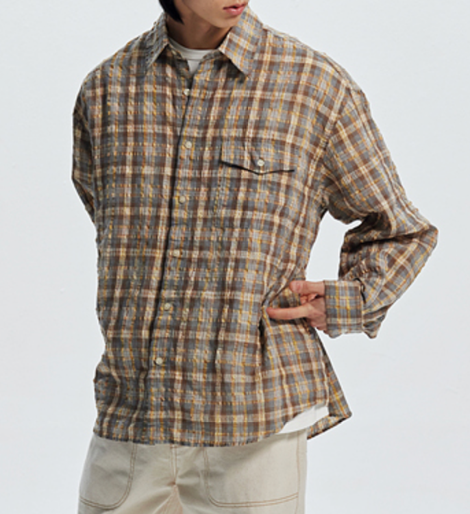 UNEVEN CHECKED SHIRT - YELLOW - THE GREAT DIVIDE – Frizmworks