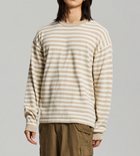 Load image into Gallery viewer, STRIPE KNIT L/S T-SHIRT - BEIGE

