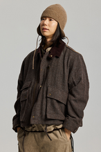 Load image into Gallery viewer, Herringbone Wool Hunting Jacket - Pine Brown

