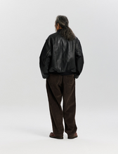 Load image into Gallery viewer, Patina Cowhide Tanker Jacket - Washed Black
