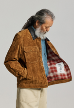 Load image into Gallery viewer, Suede Storm Trucker Jacket - Whiskey
