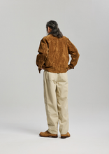 Load image into Gallery viewer, Suede Storm Trucker Jacket - Whiskey
