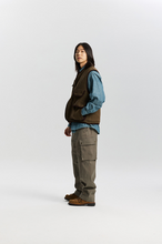 Load image into Gallery viewer, Herringbone Wool Hunting Vest - Brown Green
