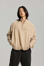 Load image into Gallery viewer, Mock Neck Fleece Anorak Parka - Beige
