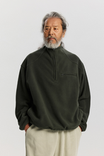 Load image into Gallery viewer, Mock Neck Fleece Anorak Parka - Dark Green
