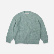 Load image into Gallery viewer, TWEED ZIP UP CARDIGAN - MINT
