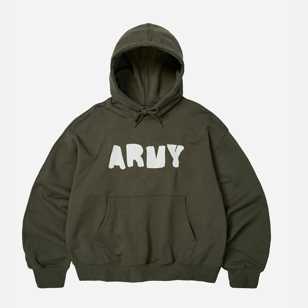 US ARMED FORCES POP OVER HOODIE - OLIVE