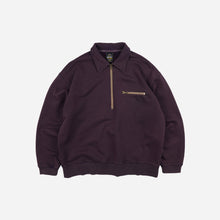 Load image into Gallery viewer, Vintage Dyeing Half Zip Sweat - Vintage Purple
