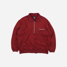 Load image into Gallery viewer, Vintage Dyeing Half Zip Sweat - Vintage Red
