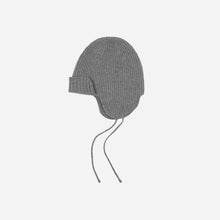 Load image into Gallery viewer, Wool Earflap Knit Beanie - Grey
