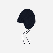 Load image into Gallery viewer, Wool Earflap Knit Beanie - Navy
