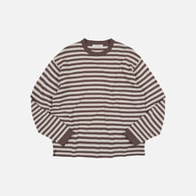 Load image into Gallery viewer, STRIPE KNIT L/S T-SHIRT - BROWN
