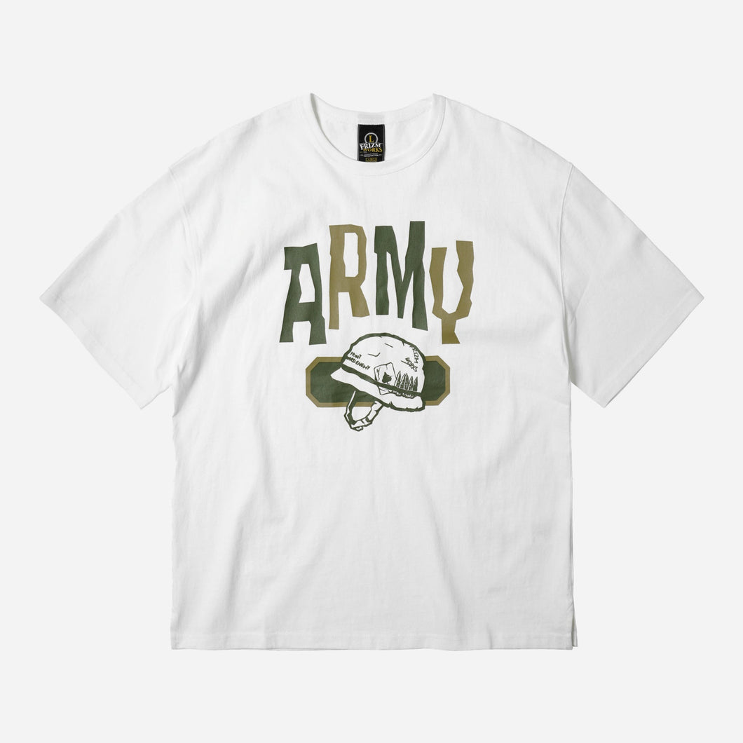 ARMY HELMET TEE - WHITE