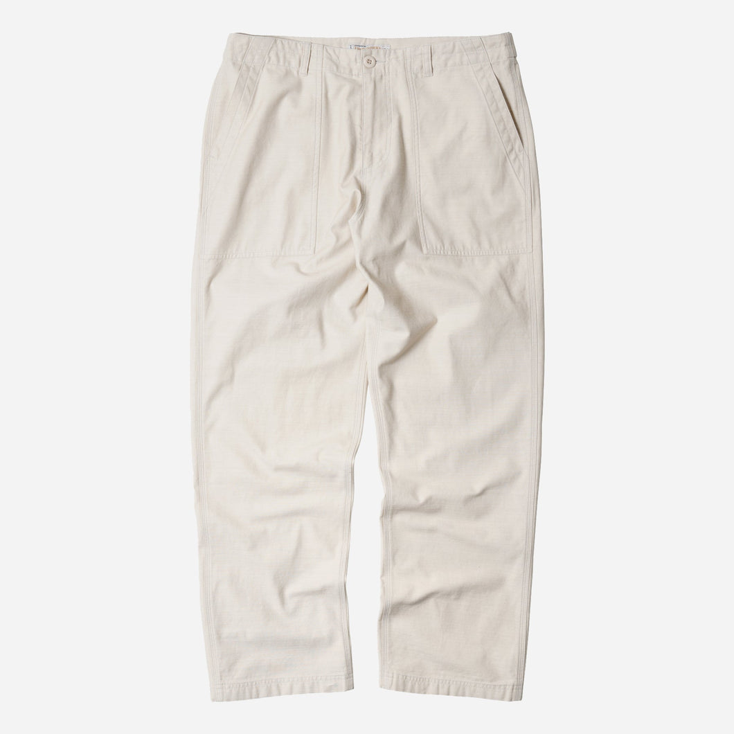 BACK SATIN FATIGUE PANTS - CREAM