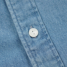 Load image into Gallery viewer, BLEACHED DENIM UTILITY SHIRT - MID BLUE
