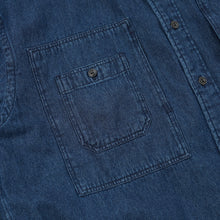 Load image into Gallery viewer, BLEACHED DENIM UTILITY SHIRT - INDIGO
