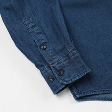 Load image into Gallery viewer, BLEACHED DENIM UTILITY SHIRT - INDIGO
