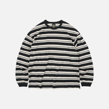 Load image into Gallery viewer, BLOCK STRIPE L/S T-SHIRT - BLACK
