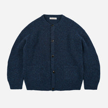 Load image into Gallery viewer, BRUSHED WOOL ROUND CARDIGAN - INDIGO
