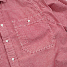 Load image into Gallery viewer, CHAMBRAY BIG POCKET HALF SHIRT - RED
