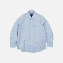 Load image into Gallery viewer, CIGARETTE POCKET TYPEWRITER SHIRT - SKY BLUE
