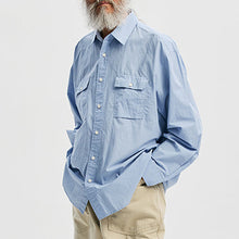 Load image into Gallery viewer, CIGARETTE POCKET TYPEWRITER SHIRT - SKY BLUE
