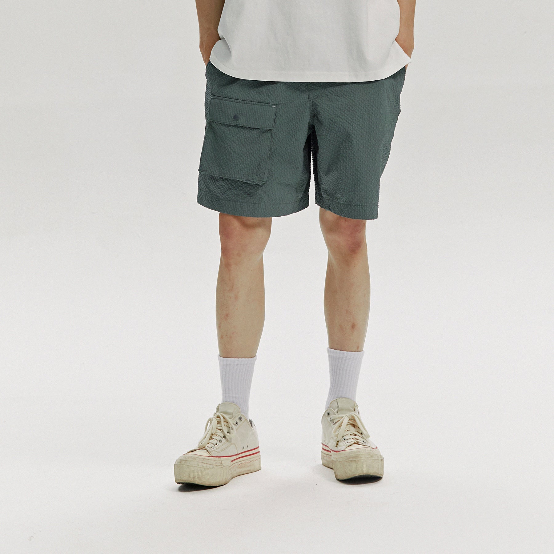 COMFORTABLE BANDING SHORTS - TEAL - THE GREAT DIVIDE